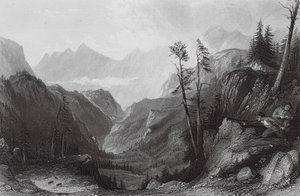 De Col de Tortes, jacht op de Izoid (gravure) door Thomas (after) Allom