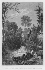 De molen, aan de Stock-Gill, nabij Ambleside (gravure)
