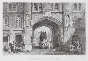 De Stone Bow, Lincoln door Thomas (after) Allom