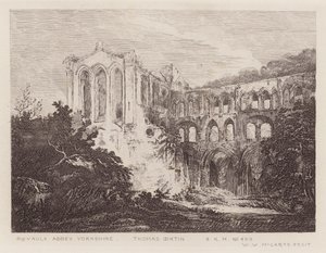 Rievaulx Abdij door Thomas (after) Girtin