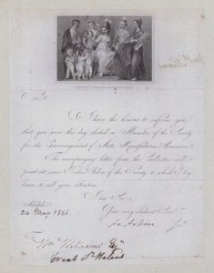Bevestigingsbrief van verkiezing tot lidmaatschap van de Society for the Encouragement of Arts, Manufacturies and Commerce