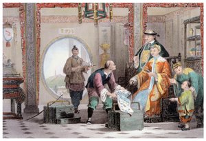 Appartement in het Huis van een Mandarijn, nabij Nanking, China, 1843 door Thomas Allom