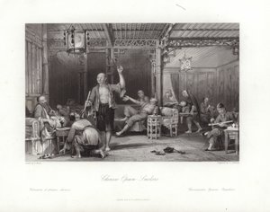 Chinese Opium Rokers door Thomas Allom