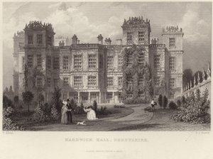 Hardwick Hall in Derbyshire door Thomas Allom