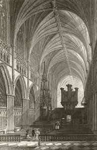 Interieur van de kathedraal van Exeter door Thomas Allom