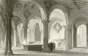 De Galilea, Westkant van de Durham Kathedraal door Thomas Allom
