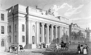Het stadhuis van Manchester, gegraveerd door Richard Winkles, 1829 door Thomas Allom