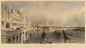 Uitzicht op Londen, Engeland, vanaf het Somerset House Marine Building, met de Saint Paul