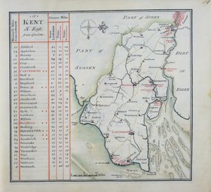 Kent, plaat 39r, uit A Compleat Sett of Mapps of England and Wales in General..., 1724