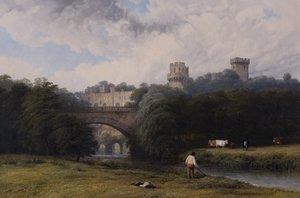Warwick Kasteel vanaf de Rivier door Thomas Baker