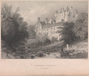 Cawdor Castle, Narnshire (uitgegeven door G. Virtue); pagina 59 (Volume Eén) door Thomas Barber