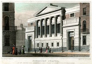 Finsbury Chapel, City of London, 1827 door Thomas Barber