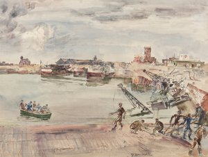 Dokken ex entrepots (sic) van de Haven van Calais Bassin West, 1944
