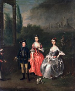 Portret van Kapitein Fenwick, zijn vrouw Isabella Orde en zijn zus Ann, ca. 1746