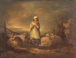 Meisje uit Gloucestershire die Schapen Hoedt door Thomas Barker of Bath