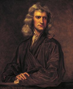 Portret van Isaac Newton, naar het origineel van Sir Godfrey Kneller uit 1689 door Thomas Barlow