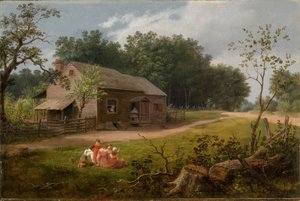 Hut met spelende kinderen 1834
