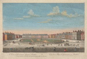 Een uitzicht op Grosvenor Square, Londen door Thomas Bowles