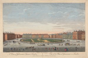 Een Uitzicht op Grosvenor Square, Londen door Thomas Bowles