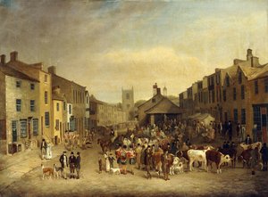 De Skipton-markt van 1830 door Thomas Burras