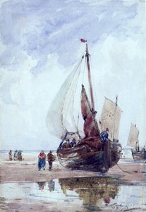 Een gestrande vissersboot