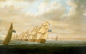 Nelsons kustblokkadesquadron bij Cadiz, juli 1797, c.1800