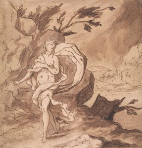 Anna treurt om de afwezigheid van Tobias (Tobit 10:7) door Thomas Carwitham