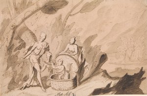 De Dochters van Cecrops ontdekken Ericthonius: Ovidius, Metamorfosen, Boek 2 door Thomas Carwitham