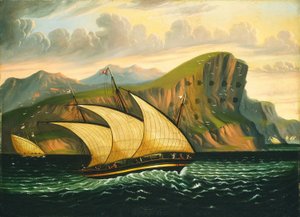 Felucca voor Gibraltar door Thomas Chambers