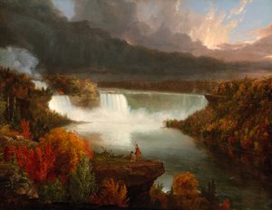 Verre uitzicht op de Niagara-watervallen door Thomas Cole