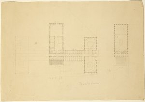 Groot plan van het Ohio State House, ca. 1838 door Thomas Cole