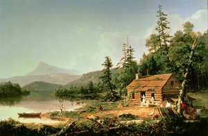 Huis in het bos, 1847 door Thomas Cole