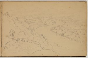 Panorama van de Oxbow aan de Connecticut River gezien vanaf Mount Holyoke, ca. 1832 door Thomas Cole