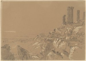 Tempels van Juno, Lucina en Concordia - Agrigentum, Sicilië door Thomas Cole
