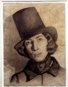 Portret van Maurice Sand (1823-1889), zoon van George Sand, 21 jaar oud - Ongedateerde tekening door Thomas Couture (1815-1879) - deze tekening werd lange tijd beschouwd als die van zijn moeder George Sand, Musee de la Vie Romantique, Parijs door Thomas Couture