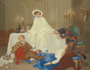 Het avondmaal na het gemaskerde bal door Thomas Couture