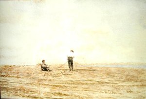 Het net repareren door Thomas Cowperthwait Eakins