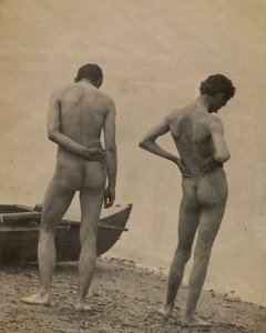Thomas Eakins en John Laurie Wallace op een strand, 1883