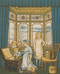 Londen: inpakken (kleur litho)
