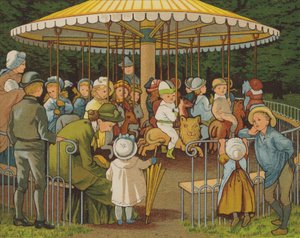 Parijs: een draaimolen op de Champs Elysees