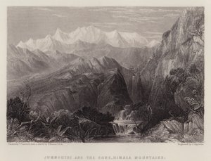 Jumnoutri en de Kegel, Himala-gebergte (kleur litho) door Thomas Creswick