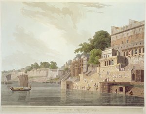 Dusasumade Gaut, in Benares aan de rivier de Ganges, uit 