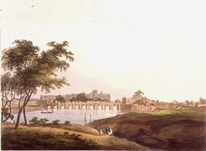 De brug bij Juonpore, Bengalen, gegraveerd door H. Merke, uitgegeven door Edward Orme 1804