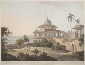 De Chalees Satoon in het fort van Allahabad aan de rivier Jumna door Thomas Daniell