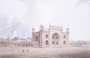 De poort van de Taj Mahal, Agra, Uttar Pradesh door Thomas Daniell