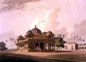Het Mausoleum van Mucdoom Shah Dowlut, in Moneah aan de rivier Soane, uit 