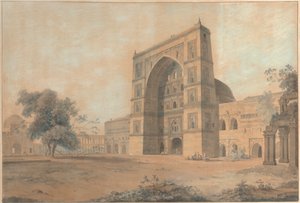 De Moskee in Juanpore Gebouwd door Sultan Hussain Sherki | Gemaakt in December 1789 door Thomas Daniell