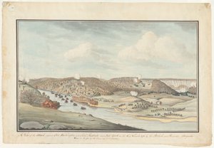 Aanval op Fort Washington, ca. 1776-1812 (aquarel) door Thomas Davies