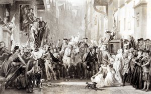 Prins Charles Edward (1720-88) en de Hooglanders betreden Edinburgh na de Slag bij Preston, 21 september 1745 door Thomas Duncan