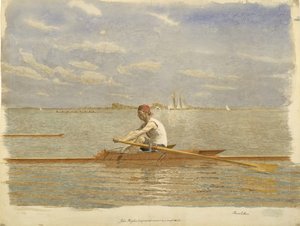 John Biglin in een enkele skiff door Thomas Eakins